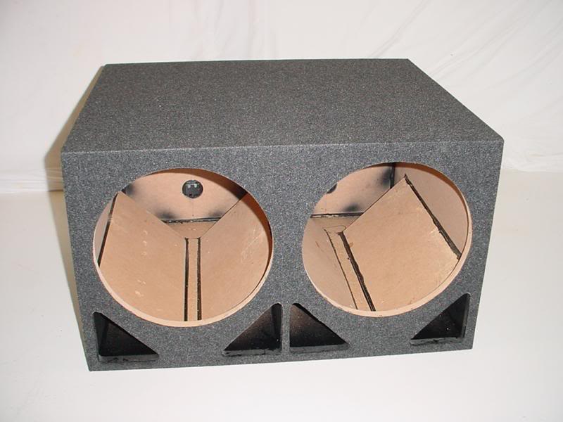 2 15'' Double Ported Subwoofer Box Carpeted Sub box